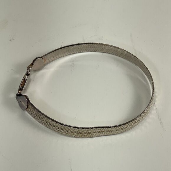 Etched Pattern Design Bracelet Signed Italy Rose/Pink 925 Sterling Silver 7" - Picture 13 of 16